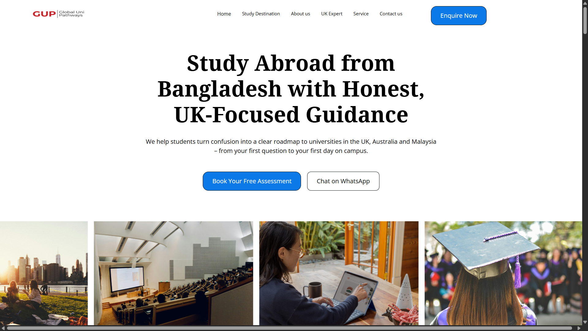 Website design project for GlobalUniPathways